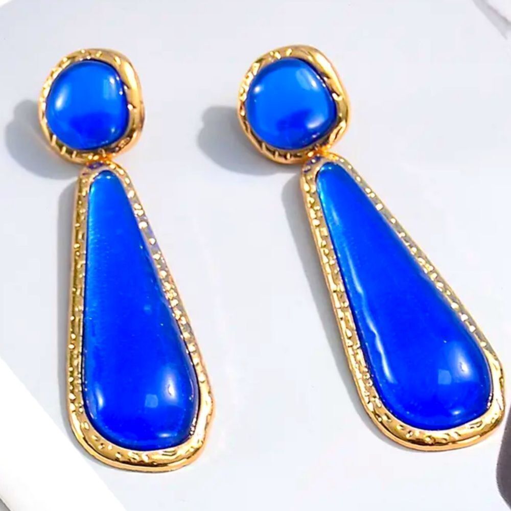 Modern Blue Resin Earrings